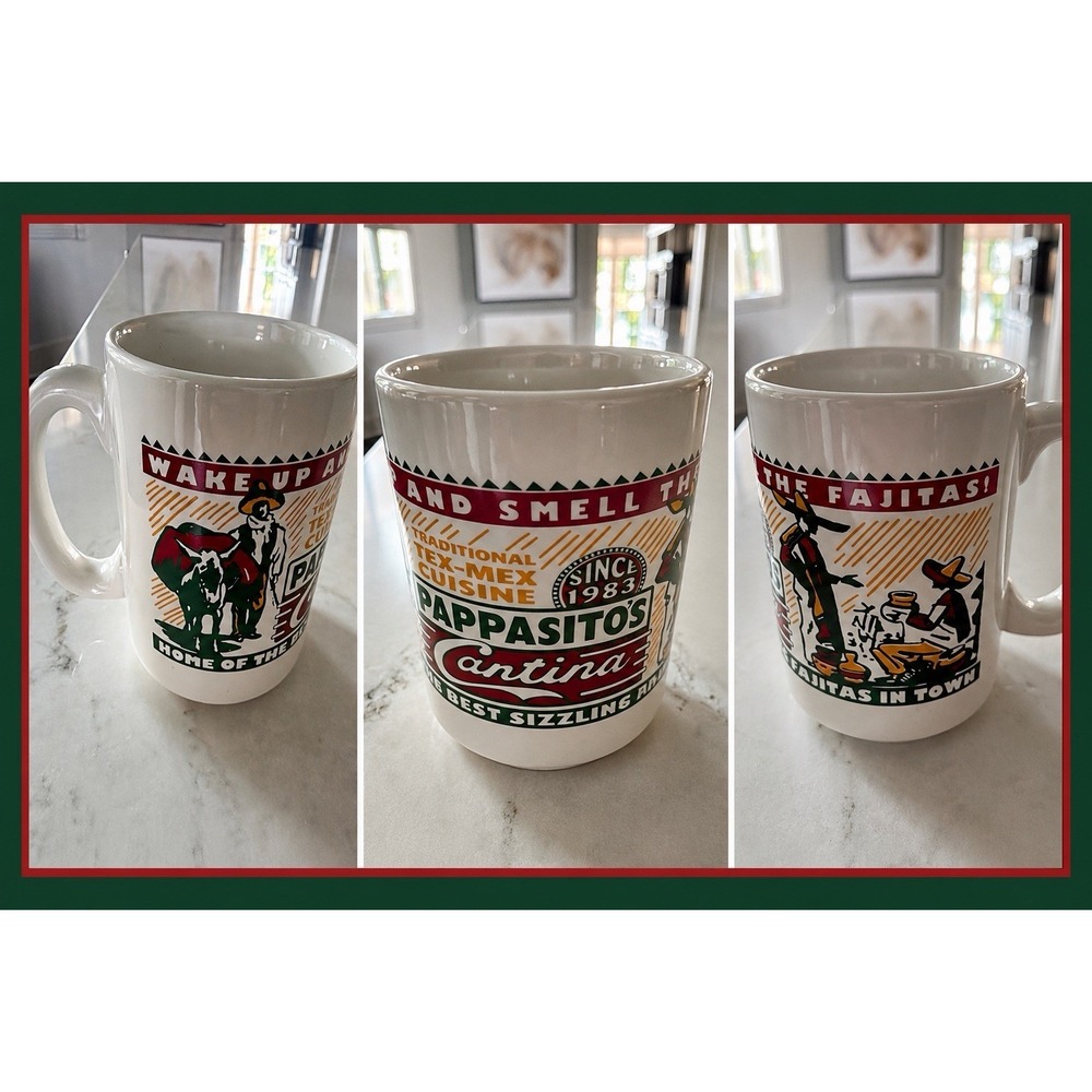 Pappasito's Cantina Tex Mex Restaurant Coffee Mug Cup Fajitas Large